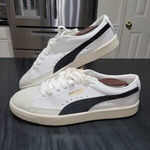 Puma Basket VTG Vintage Classic Mens White Black Basketball Sneakers 374922 01